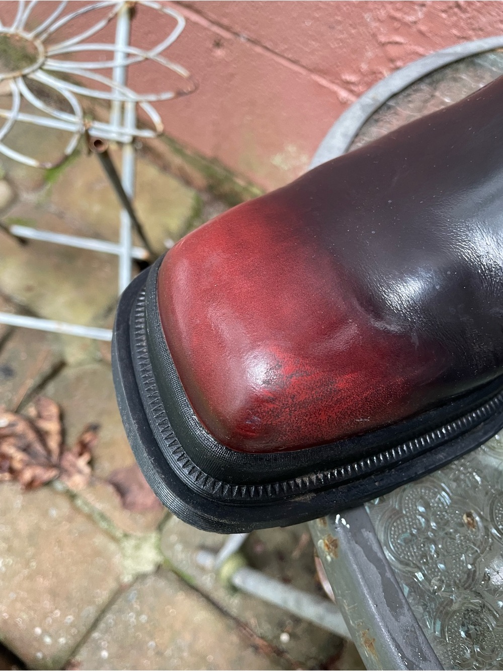 Dr Martens Maybole Square Toe Platform Chelsea Boots 9 Black / Cherry Red - Picture 9 of 14